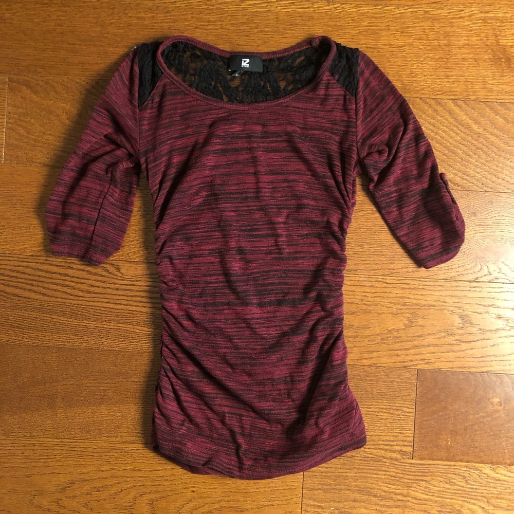 IZ Byer lace & maroon top